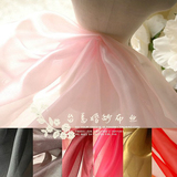 进口5580亮光半透欧根纱布料面料 品质好的纱 多色纯色和风布料