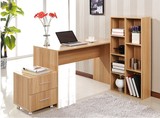 新款电脑桌台式家用带书架 办公桌简易书柜组合 书桌 写字桌包邮