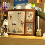 创意复古家居梦想照片板咖啡奶茶店装饰木照片软木背景墙展示相框