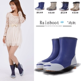 雨鞋 雨靴 女 韩国外贸雨鞋防滑雨鞋出口女式中筒雨靴胶鞋水鞋