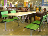 厂家直销 4人位快餐桌椅/连体餐桌椅/员工餐厅连体餐桌椅组合