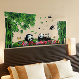 熊猫竹子3d立体墙贴纸房间玄关过道客厅卧室背景墙壁装饰品贴画