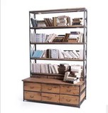 TH设计 法式乡村风格家具 铁艺书架 LOFT工业风格书橱 抽屉式书柜