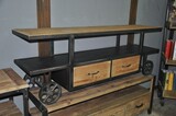 美式乡村LOFT复古做旧风格 欧式实木电视柜 铁艺电视桌组合茶几