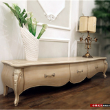 上海意大利美欧式简约象牙白色新古典实木卧室电视柜全套家具定做