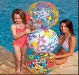 正品INTEX儿童流行海滩戏水球59040玩具球沙滩球 透明充气球手球