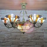 创意东南亚复古客厅灯卧室吸顶灯具暖色彩色玻璃温馨餐厅灯饰吊灯