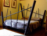 美式法式LOFT工业风格仿古做旧铁艺双人床单人床 1.2/1.5米/1.8米