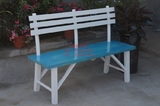 厂家直销地中海蓝做旧全实木咖啡椅餐桌椅长凳长椅家用白色定做