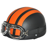 新版超酷 哈雷头盔 摩托车头盔 皮盔 配保暖围脖和帽檐 橘色