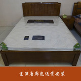 全实木双人床1.8米1.2米 储物婚床儿童床 橡胶木气动高箱床中式