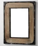 LOFT乡村铁艺 复古美式 做旧镜子 实木镜框 装饰相/金属桌梳妆台