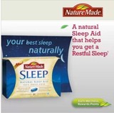 美国正品Nature Made Sleep Aid纯天然睡眠辅助胶囊60粒脑白金