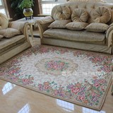 特价 美式乡村风格棉加丝茶几地毯 客厅卧室床边毯玄关地垫米色