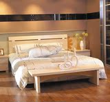 太原定做现代简约板式双人床 1.5/1.8米排骨架板式床 卧室床家具