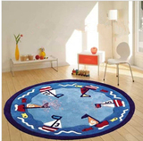 地中海儿童卡通地毯卧室床边毯客厅地毯圆形地毯手工腈纶地垫包邮