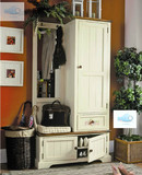 美式风格实木门厅柜地中海衣帽柜鞋柜组合实木全实木玄关家具