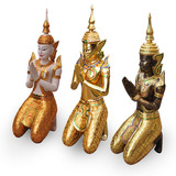 泰国特色工艺品木雕跪佛迎宾佛像人物摆件东南亚酒店会所装饰壁饰