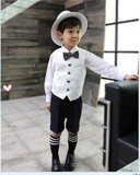 韩国正品代购儿童礼服男童舞台演出服装王子宝宝西装正装马甲套装