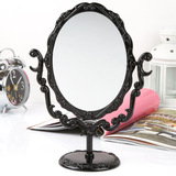 居家家 韩国蔷薇花台式镜子 欧式复古化妆镜 创意梳妆台镜子