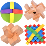 专业批发木制益智成人智力玩具拆装组合解锁类孔明锁幼儿园礼物