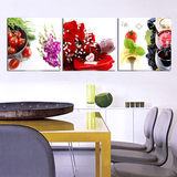 鲜花酒杯 餐厅水果蔬菜三联家居装饰画 现代简约水晶无框壁画挂画