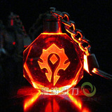 皇冠 魔兽世界周边 部落LOGO 徽记标志 水晶LED灯钥匙扣挂件