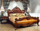 欧式实木组合套房 法式新古典家具 客厅休闲家具 原木雕花双人床