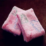 卡通动物花纹珊瑚绒粉色甜美可爱女儿童袜套童袜堆堆袜子4-6岁