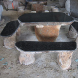 自然石桌石凳户外庭院石桌椅　天然石桌子石凳子天然石头艺术桌椅