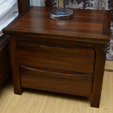 新中式现代休闲个性时尚黑胡桃色乌金色家具W9205特价实木床头柜