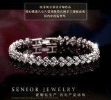 S925纯银罗马手链心形施华洛世奇元素水晶情人节生日礼物品送女生
