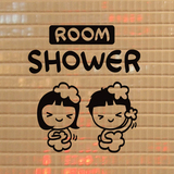 儿童房卧室洗手间玻璃瓷砖贴浴室淋浴房装饰贴画墙贴纸 洗澡娃娃