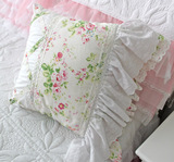 韩国进口高档棉麻布料 宜家沙发含芯靠垫抱枕 田园碎花复古抱枕