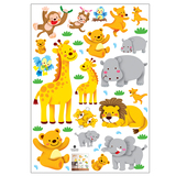 飞之彩 小动物墙贴纸 幼儿园早教中心卡通大象狮子猴子长颈鹿贴画