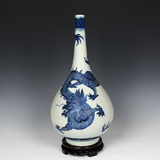 景德镇 陶瓷瓷器青花龙花瓶 仿古 古典古玩花瓶摆件 家居摆设装饰