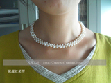天然白色珍珠项链(带弧度） 甲状腺术后 遮疤的项链 纯手工定制