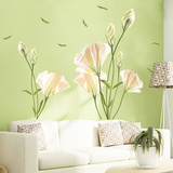 浪漫百合花可移除墙贴客厅沙发电视背景墙壁贴纸卧室房间装饰贴画