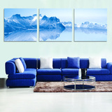 冰山冰川现代风景画客厅装饰画沙发背景墙壁画餐厅无框画三联画