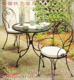 欧式铁艺桌椅三件套 简易阳台休闲桌椅套装 户外庭院桌椅 田园