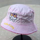 女童帽子Hello Kitty夏天儿童遮阳帽渔夫帽太阳帽韩版布帽子女潮