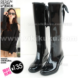 2012韩国热卖款时尚雨靴 长筒拉链雨鞋 带坡跟雨鞋 水鞋