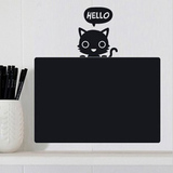 儿童房创意小黑板 小灰灰黑板贴教室办公室小猫墙贴纸环保可移除