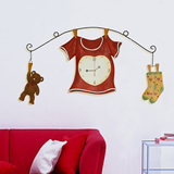 DIY创意卡通3D立体墙贴挂钟客厅现代卧室静音个性儿童房时钟钟表