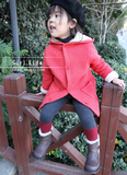 2014童装新冬款韩国进口正品代购大童加绒加厚毛衣女童中长款外套