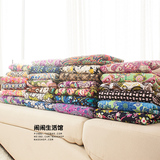 绗缝印花纯棉外贸复古海绵夹棉手工包坐垫沙发垫布料(一)