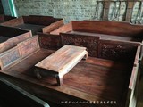 国森红木古典家具/交趾黄檀中式家具/老挝大红酸枝罗汉床 沙发床