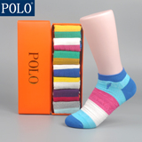 7双礼盒装POLO女士袜夏款薄糖果色女棉袜短袜女船袜运动袜女袜子