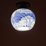 中式灯具古典吸顶灯仿古创意现代陶瓷走廊灯过道灯玄关门厅阳台灯