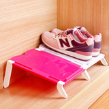 糖果色 可调式鞋柜整理鞋架 塑料双层鞋架 隔层鞋柜伴侣